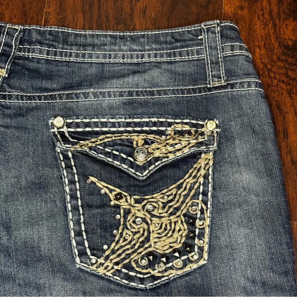 A.N.A A New Approach Classic Denim Women's Boot Cut Jeans Bejeweled Buttons 22W - Picture 13 of 16